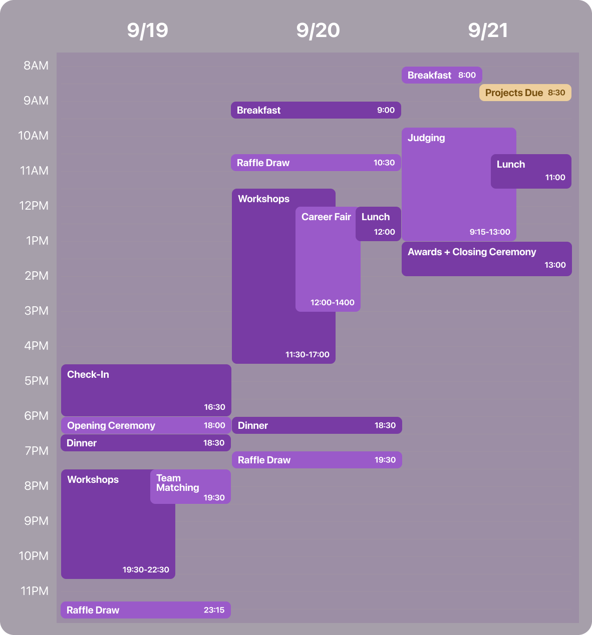 schedule